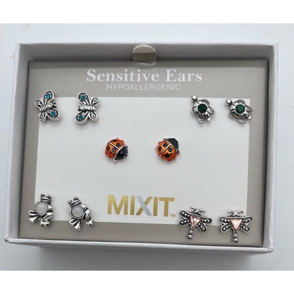 NEW 5 Pair of MIXIT Hypoallergenic Sensitive Ears Pierced Earrings - Picture 1 of 3